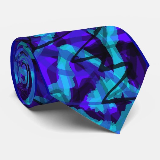 Cravate bleue de style de graffiti (Roulé)