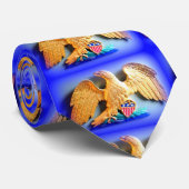 cravate bleue des aigles d'or (Roulé)