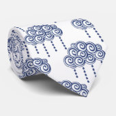 Cravate bleue d'illustration de nuages de pluie de (Roulé)