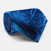 Cravate bleue en marbre fractal (Roulé)