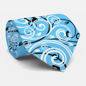 Cravate bleue Flourish pour hommes (Roulé)