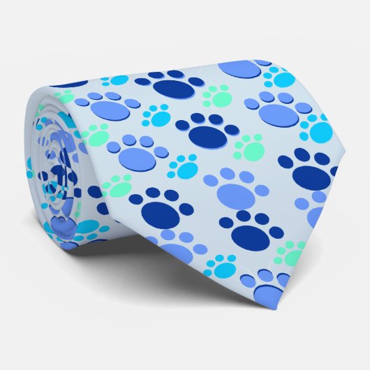 Cravate bleue folle de patte (Roulé)