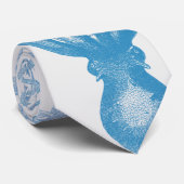 Cravate bleue nautique vintage d'argent de poulpe (Roulé)