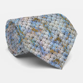 CRAVATE BLEUE NOIR ART DÉCO MOQUETTE (Roulé)