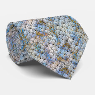 CRAVATE BLEUE NOIR ART DÉCO MOQUETTE
