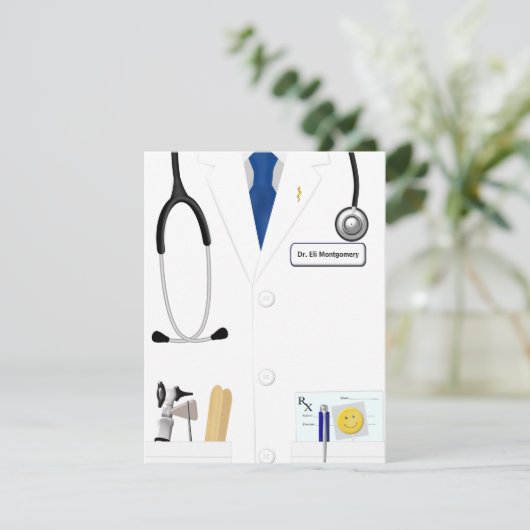 Cravate bleue Nouveau Docteur Faire-part (Debout devant)