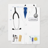 Cravate bleue Nouveau Docteur Faire-part (Devant / Derrière)