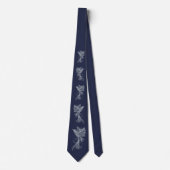 Cravate Bleue Phoenix Blanche (Devant)