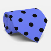 cravate bleue pois noire (Roulé)