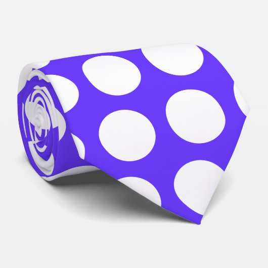 Cravate bleue Polka Dot (Roulé)