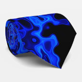 Cravate bleue psychédélique colorée (Roulé)