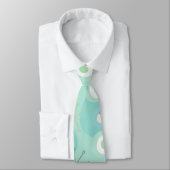 Cravate bleue/rétro motif de vert (Attaché)
