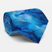 Cravate Bleue Royale Gras Vivid Moderne (Roulé)