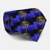 CRAVATE BLEUE TALISMAN / OEIL OR HORUS (Roulé)