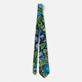 Cravate Bleuets Ferme de myrtilles Bleu                    (Dos)