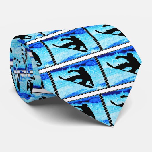 Cravate Bleus de snowboarding (Roulé)