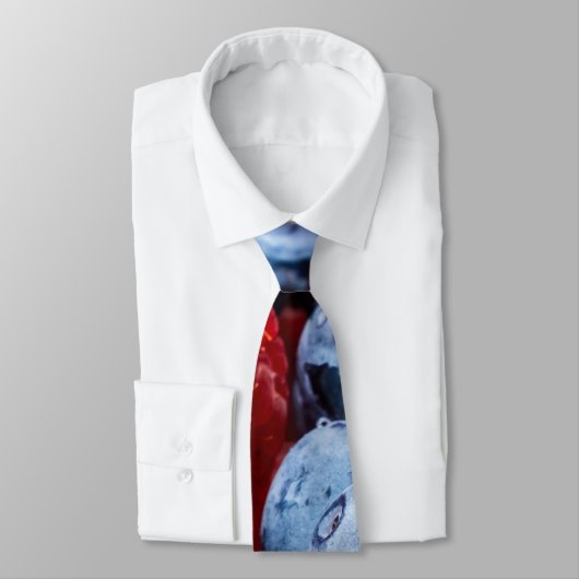 Cravate Bleus et framboises (Attaché)