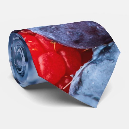 Cravate Bleus et framboises (Roulé)