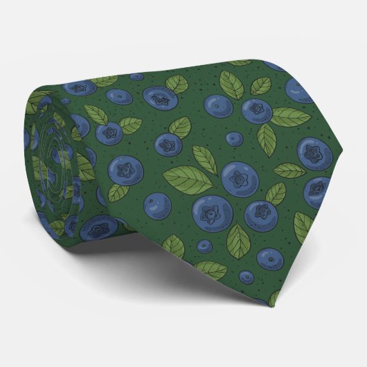 Cravate Bleus sur vert foncé (Roulé)