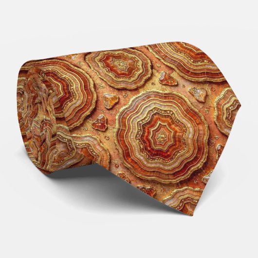 Cravate Bling & Sparkle | Rust + Gold Geode Collier (Roulé)