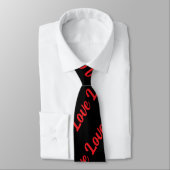 Cravate Blk tie with red love repeat (Attaché)
