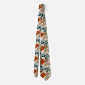 Cravate Blobs Abstraits modernes, Turquoise, Olivier, Roui (Dos)