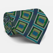 Cravate Bloc de couleur Motif bleu vert Turquoise gris gri (Roulé)