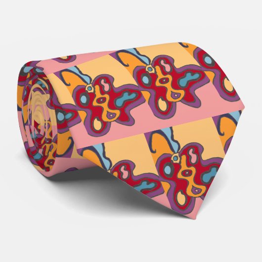 Cravate Bloc de couleur rouge Flutfly (Roulé)