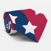 Cravate Bloc De Couleurs Rouge Et Bleu Avec Étoiles Blanch (Roulé)