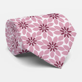 Cravate Bloc Imprimer Carrelage Fleurs rose rouge (Roulé)