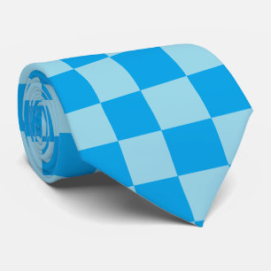 Cravate Blocs carrés bleus géométriques