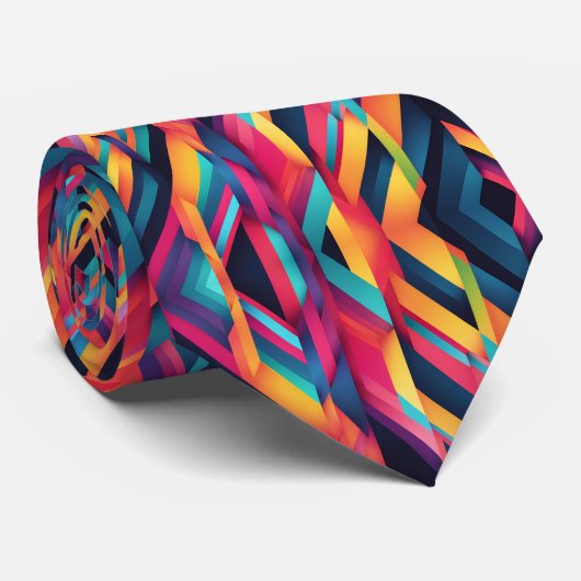 Cravate Blocs de couleurs vives (Roulé)