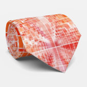 Cravate Blocs de tourbillon orange personnalisés (Roulé)