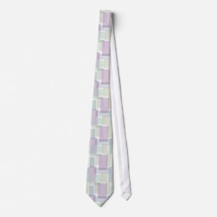 Cravate Blocs Pastel Retro Lavande Vert Bleu