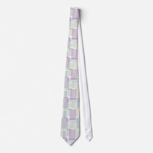 Cravate Blocs Pastel Retro Lavande Vert Bleu (Devant)