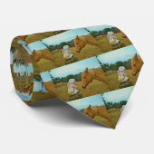 Cravate Blond Jaune cheval & Bunny de Pâques (Roulé)