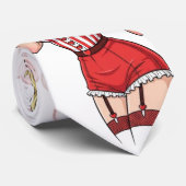 Cravate Blonde Retro Valentine Pin-Up Girl (Roulé)