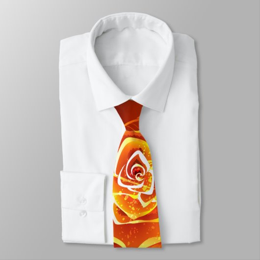 Cravate Blooming Fire Rose (Attaché)