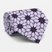 Cravate Bloquer l'impression Fleurs carrelées violet (Roulé)