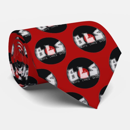 Cravate BLS rouge bat paroles HIP HOP (Roulé)