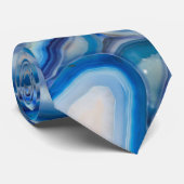 Cravate Blue Agate Geodes cristaux motif (Roulé)