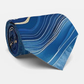 Cravate Blue Agate Neck Tie (Roulé)