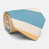 Cravate Blue and Orange Diagonal Retro Stripes Groovy (Roulé)