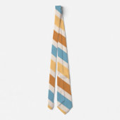 Cravate Blue and Orange Diagonal Retro Stripes Groovy (Dos)