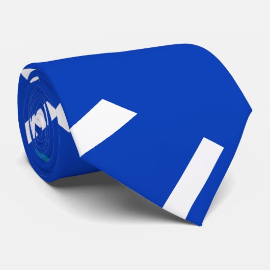 Cravate Blue and White Are We for peace or war (Roulé)