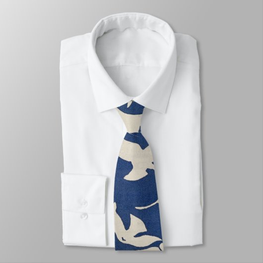 Cravate Blue and White Birds (Attaché)