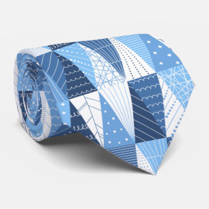 Cravate Blue and White Minimalist Christmas Trees