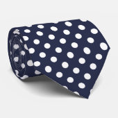 Cravate Blue and White Polka Dot Pattern Men's Tie (Roulé)