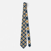 Cravate Blue and Yellow Plaid Necktie Tie (Devant)