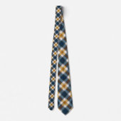 Cravate Blue and Yellow Plaid Necktie Tie (Dos)